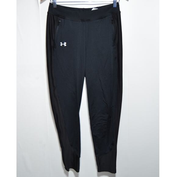 Under Armour Woman's Cold Gear Fitted Running Joggers Black Size Small - Picture 1 of 7